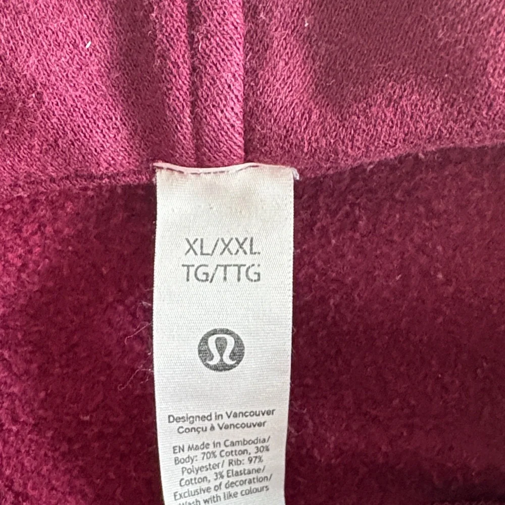 Lululemon Athletica Burgundy Hoodie Sz XL/XXL - Picture 2 of 3
